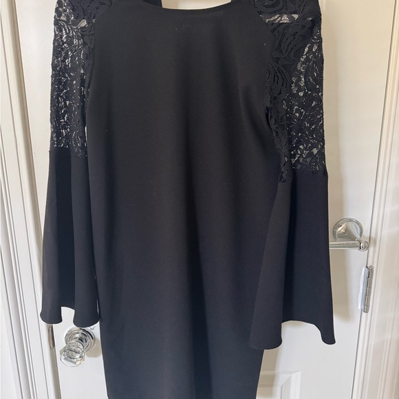 Aqua Black Lace Sleeve Dress - Picture 1 of 6